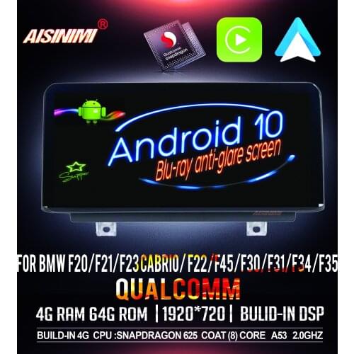 AISINIMI Android 10 Car Dvd GPS Player For BMW 1/2/3/4 Series F20 F21F23 Cabrio F30 F31 F34 F35 F22 F45 Car audio stereo monitor