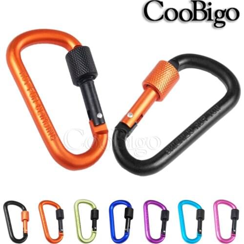 Aluminum Alloy Carabiner Hooks Clips Spring Snap D Ring Buckles Keychain Climbing Button Water Bottle Paracord Travel Kits 1pcs
