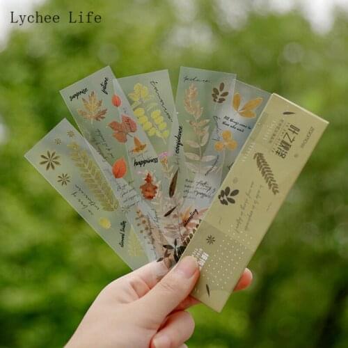 Lychee Life Flower Printed Decorative Stickers Scrapbooking Diary Plant Stickers Diy Stationery Stickers Home Supplies