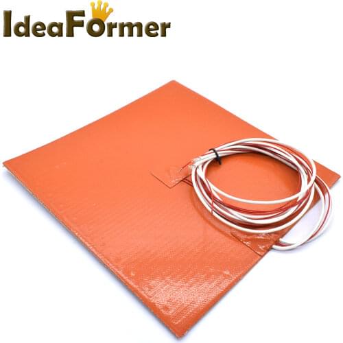 3D Printer Silicone Heating Pad Hot Bed 220*220/235*235/300*300/310*310/400*400mm 24V/220V 500/750/800W 3M adhesive+thermistor