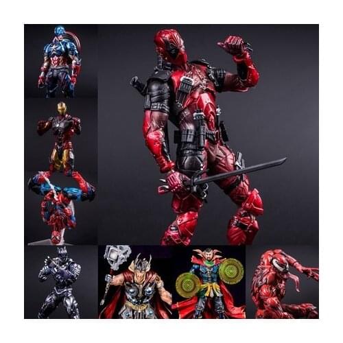 He Avengers Series Deadpool Iron Man Thor Spider Man Black Widow Doctor Strange Action Figures Model Toys