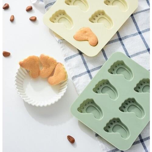 Cake Mold 6 Baby Foot Silicone Mold Chocolate Fondant Cake Decorating Baking Tool Bakeware Pudding K163