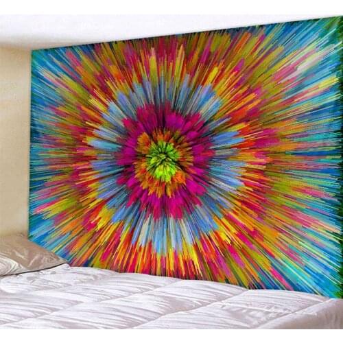 Geometric pattern tapestry flower fractal mandala tapestry bedroom living room decoration bohemian hippie art wall decoration