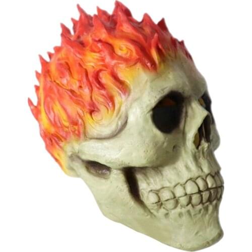 Halloween Skeleton Masque Horror Full Face Skull Costume Prop Halloween Mask Red Hair Ghost Scary Mask Cosplay Prop Costume