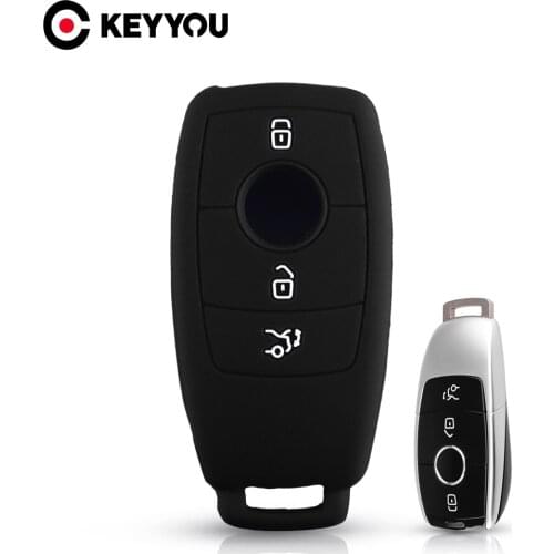 KEYYOU For Mercedes Benz AMG Key 2017 E W213 Class Protector Case Skin Key Cover Fob Key Case 3 Buttons Silicone Car Key Case