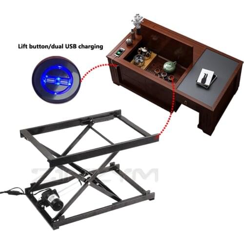 Multifunctional furniture electric lifting tea table iron frame hardware bracket with USB charging 2500N thrust