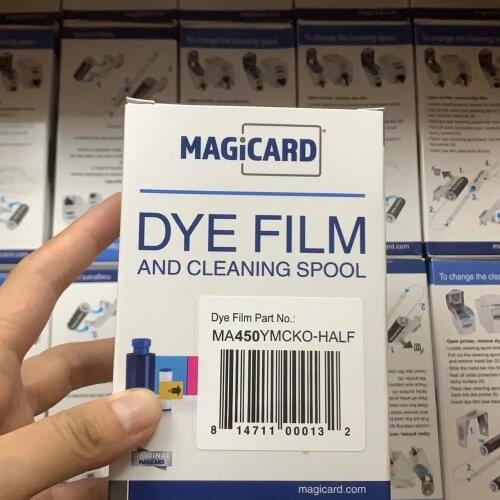 Original MA450 YMCKO Half Panel Color Ribbon For Magicard Pronto Enduro3E Rio Pro ID Card Printer 450 Prints 1 Roll