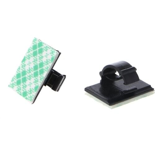 30Pcs Car Wire Clip Black Cable Tie Rectangle Holder Mount Clamp Self-adhesive--Catergrae
