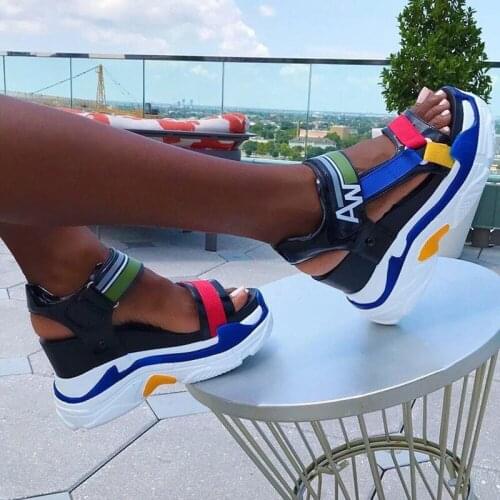 New Fashion Platform Sandals Women Shoes Summer Super High Heels Ladies Casual Shoes Wedge Chunky Gladiator Sandalsfgb5