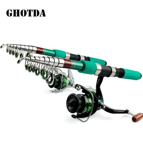 Telescopic Fishing Rod Ccombo 1.8-3.6 m Travel Rod With Spinning Reel Fishing Set Kit Feeder Pole