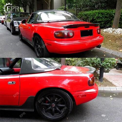 TR Style Ducktail Carbon Rear Spoiler For Mazda MX5 NA MK1 Miata Tuning Part Trim For MK1 Miata Carbon Fiber Trunk Wing Lip