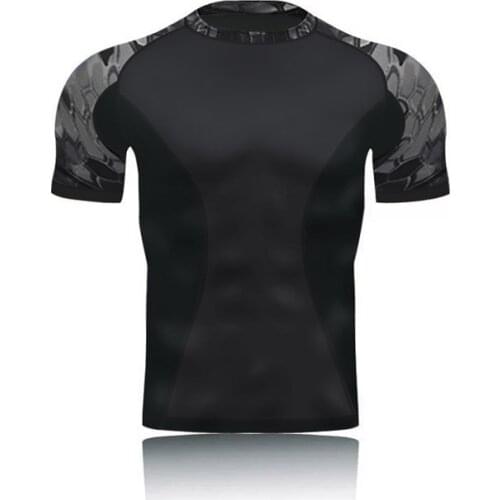 Outdoor Tactical Camouflage Quick Dry Short Sleeve Compression T-shirt Men Army Military Hunting Training Running Combat Shirt