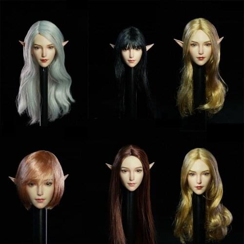 In Stock SDH021A/B/C/D/E 1/6 Golden Hair Beauty Head Sculpt Black Hair Fit 12" Inch Action Figure Body SUPER DUCK Toys