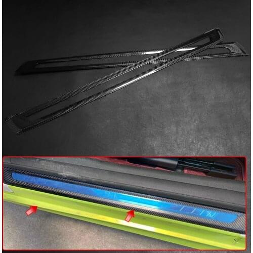 Carbon Fiber Door Sill Sticker Protector Trim Scuff Cover Accessories For BMW 4 series G22 2021 2-door Coupe G23 Convertible