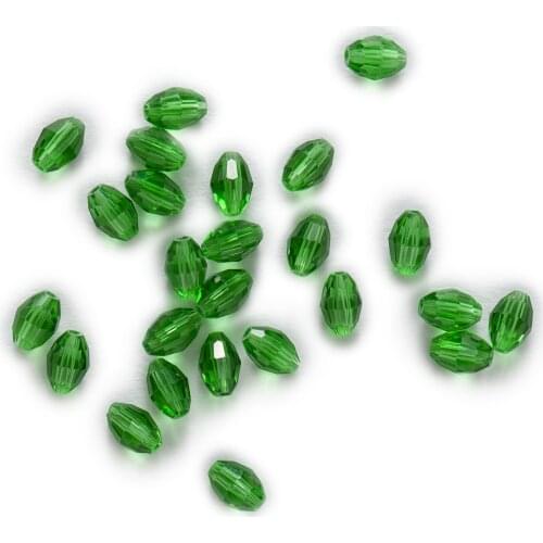 50 Piece Lawngreen Crystal Quartz Faceted Olive Glass Spacer Beads Jewelry Making 6-11mm