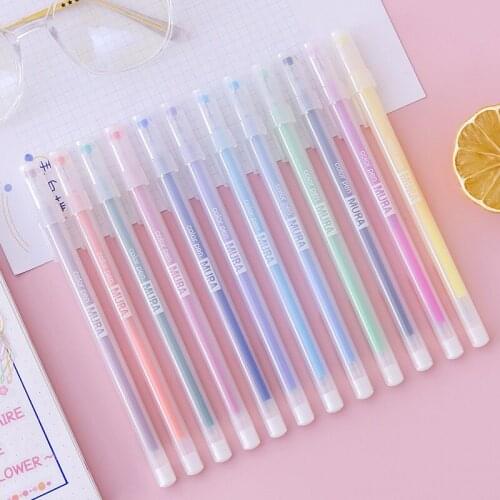 50PCS Handwritten Graffiti 12 Color Gel Pens Students Creative Stationery Prizes Office Accessories School Supplies