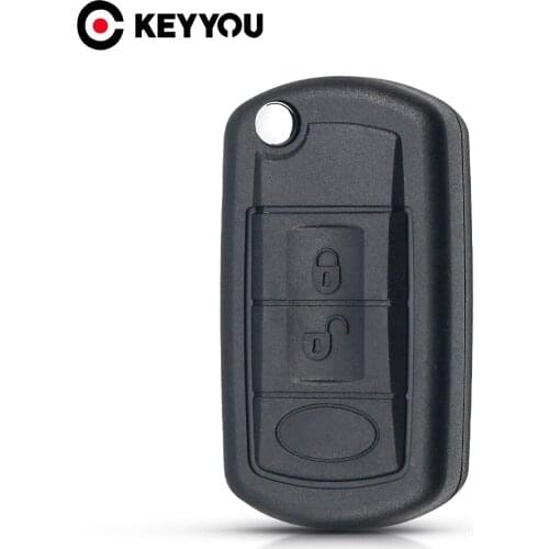 KEYYOU Replacement Shell Folding Car Key Case Cover For Land Rover Range Rover Sport LR3 Discovery 3 Buttons HU92/HU101 Blade