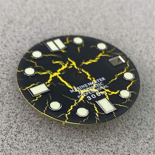 Creative Crackle 28.5MM Watch Dial C3 Luminous for SKX007/009 NH35/4R36 Movement