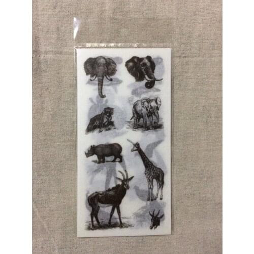 Happy animal decorative sticker(1pack=6pieces)