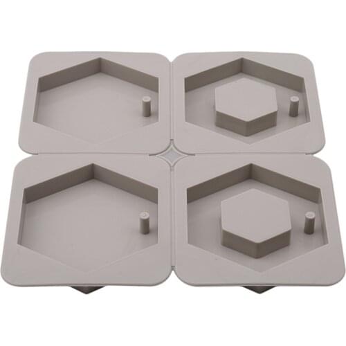 Ellenmar Wax Sheet Mould 4 Groups Hexagonal Mold Six-Sided Ring Wax Sheet Mould Biscuit Chocolate Mold, Ice Cube Tray