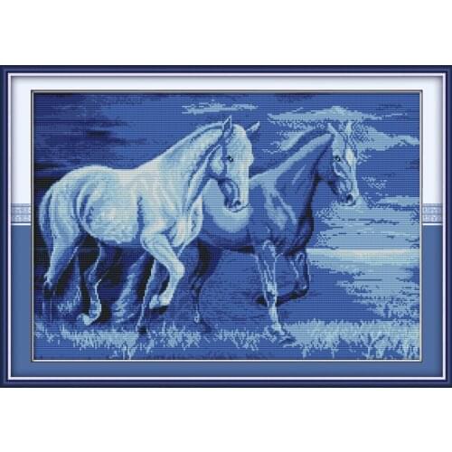 Walking together 2 cross stitch kit aida 14ct 11ct count print canvas cross stitches needlework embroidery DIY handmade