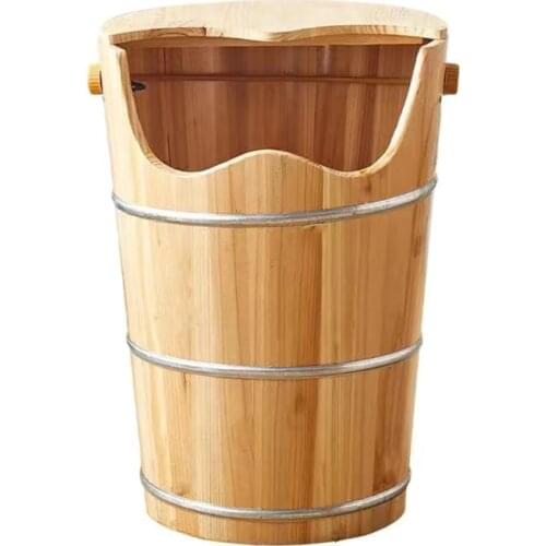 30cm Massage Solid Wood Foot Bath Spa Pedicure Foot Tub Soaking Feet Washing Footbath Adult Foot Wash Basin Foot Bath Foot Tub