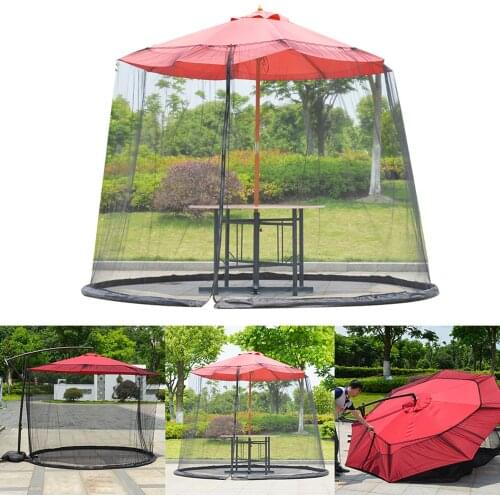 Mosquito Net Parasol Umbrella Screen Cover 300x230cm Outdoor Courtyard Umbrella Net Cover Mosquitoes Patio Picnic Net Cover