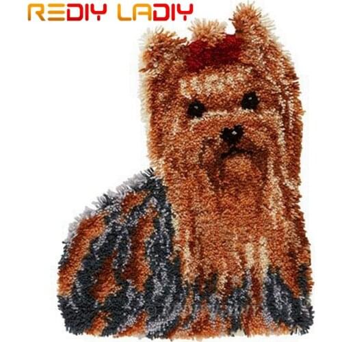 Latch Hook Kits Make Your Own Rug Animals Dog Tapestry Crochet Cushion Mat DIY Carpet Rug Pre-Printed Canvas Crafts Home Decor