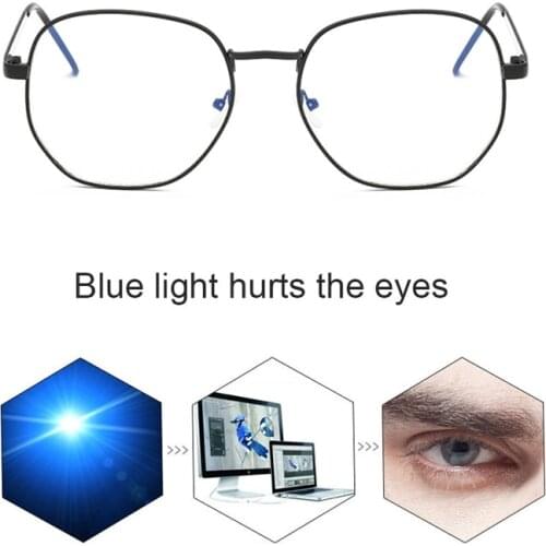 Anti Radiation Glasses for Men Women Irregular Metal Full Rim Glasses Anti Blue Ray Computer Gaming Fashion Eyeglasses
