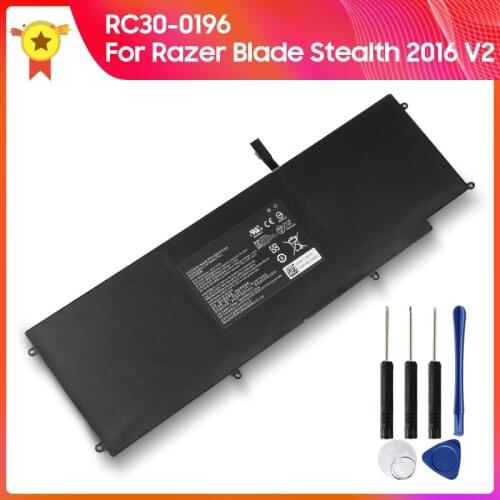 Original Laptop Battery RC30-0196 for Razer Blade Stealth 2016 V2 I7-7500U 3ICP4/92/80 Authentic Battery Capacity 4640mAh +Tool
