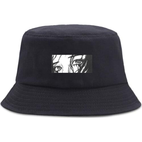 Tearful Girl Anime Printing WomenS 2021 Bucket Hats Foldable Fashion Women Panama Caps Casual Sunscreen Sun Men Fishman Hat