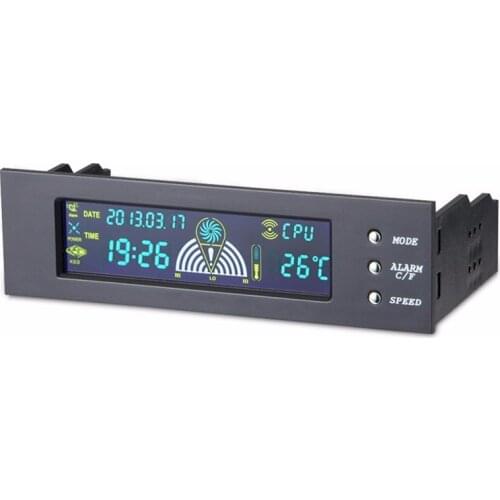 5.25" Bay Front LCD Panel 3 New Fan Speed Controller CPU Temperature Sensor for Desktop Computer Temperature Controller