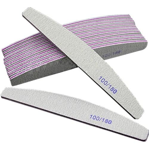 5PCS Professional Nail File 100/180 Half Moon Sandpaper Nail Sanding Blocks Grinding Polishing Manicure Care Tools