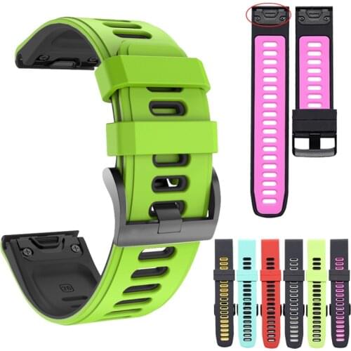 Fenix 6X/Fenix 5X 26mm QuickFit Watch Band Silicone Soft Sport Breathable Wristband Strap for Garmin Fenix 5 Plus 6 Pro