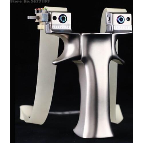 Powerful Titanium Alloy Slingshot with Sight Hunting Precision Catapult with Flat Rubber Band Outdoor Shooting Competitive