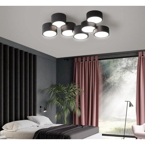 Modern minimalist atmosphere led living room ceiling lamp Nordic creative Black and white combination bedroom study ceiling lamp