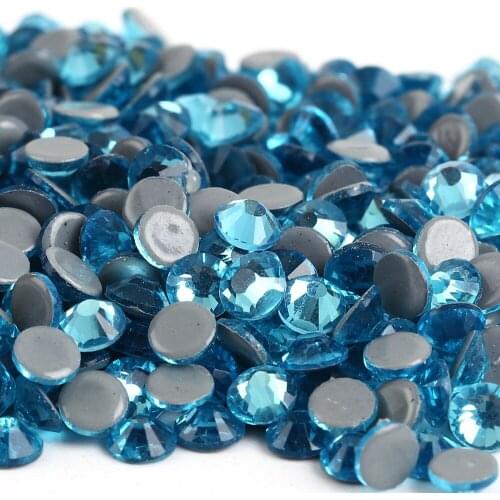 Ss6,ss10,ss16,ss20,ss30 Aquamarine DMC Iron On Rhinestones/Hot fix Crystal Rhinestones Strass Sewing & Fabric Garment stones