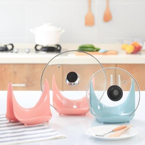 Kitchen Pot Cover Rack, Pot Cover Receptacle Rack, Household Plastic Multi-functional Non-punching Table Top Shelf, Pot Cover Ra