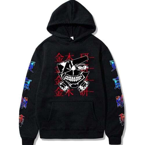 Anime Tokyo Ghooul Hoodies Men Hip Hop Sweatshirts Harajuku Men Long Skeeve Pullover Clothes