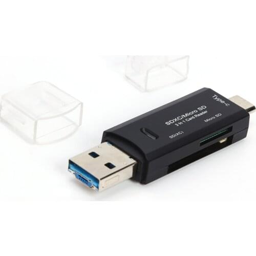 High-speed OTG Card Reader Computers Supplies USB Office Caring for TF/Mirco SD Type-C Flash 3 in 1 Drive Adapter