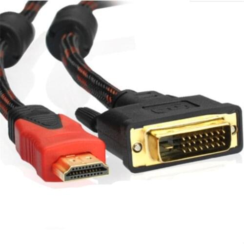 1.5M 5FT DVI-D Male To HDMI-compatible Cable High Speed HDMI-compatibleto DVI Digital Audio Cable for PC TV Laptop