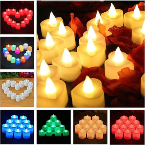 1Pcs Multicolor Heart Shape LED Electronic Candle Battery Powered Flameless Lamp Xmas Wedding Valentines Day Bar Tealight Decor