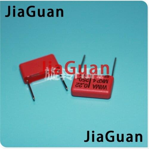 10PCS RED WIMA MKP4 0.22UF 250V PCM15 original new MKP-4 224/250V P15mm audio 224 hot sale 0.22uf/250v 220NF