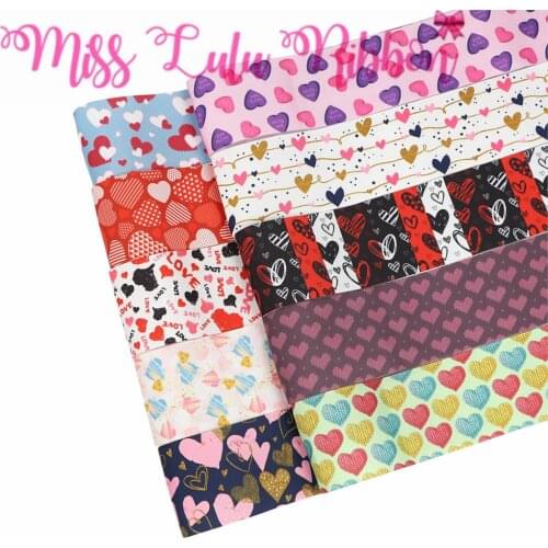 16mm-75mm Happy Valentines Day Colorful Heart Sweet Love Printed Grosgrain/Foe Ribbon DIY Hair Bowknots 50yards/roll