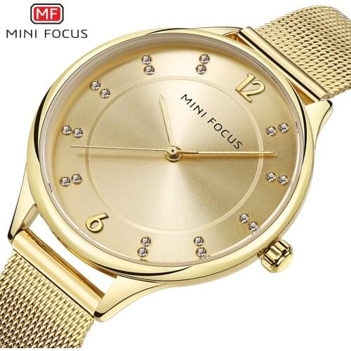 2021 MINIFOCUS New Gold Table Womens Business Quartz Watch Ladies Brand Top Luxury Ladies Watches Girl Clock Relogio Feminino