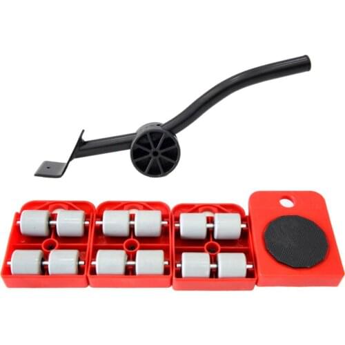 5 Pcs/set Furniture Moving Transport Roller Set Heavy Duty Furniture Lifter Easy Moving Sliders Wheel Bar Mover Device