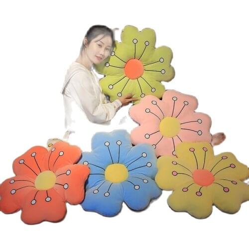 55cm New Fresh Colorful Flower Plush Myosotis sylvatica Pillow Toy Soft Cartoon Plant Stuffed Doll Chair Cushion Sofa Kids Gifts