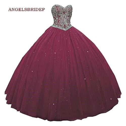 ANGELSBRIDEP Sweetheart Ball Gown Quinceanera Dresses Vestidos De 15 Anos Fashional Sparkly Crystal Beaded Birthday Party Gowns