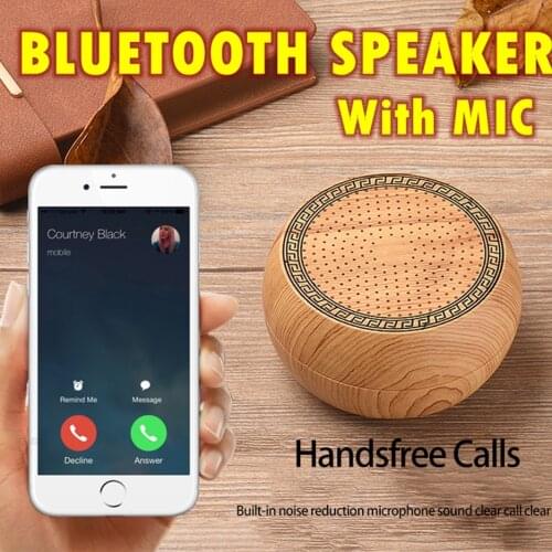 Retro Mini Speaker Wireless Bluetooth Speaker Support TF Card Wooden Design Built-in mic Waterproof Speaker