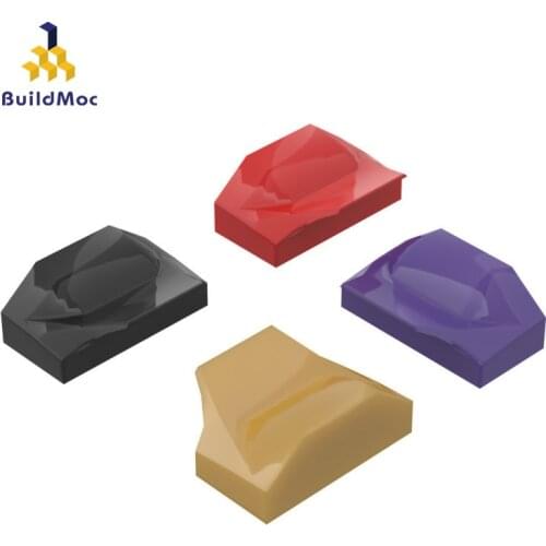 BuildMOC 47458 1x2 Arc with tail wing For Building Blocks Parts DIY Construction Classic Brand gift Toys